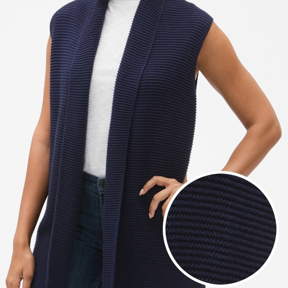 GAP For Good Navy Blue Knit Sleeveless Cardigan Sweater Vest